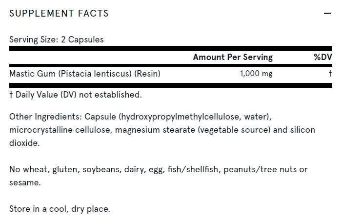 Mastic Gum 500 mg - 120 capsules - Nutra Best Europe