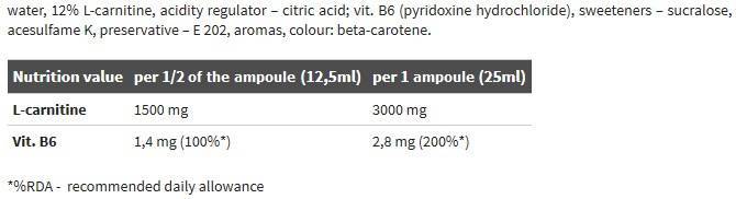 L-CARNITINE 3000 EXTREME SHOT - 25 ml - Nutra Best Europe