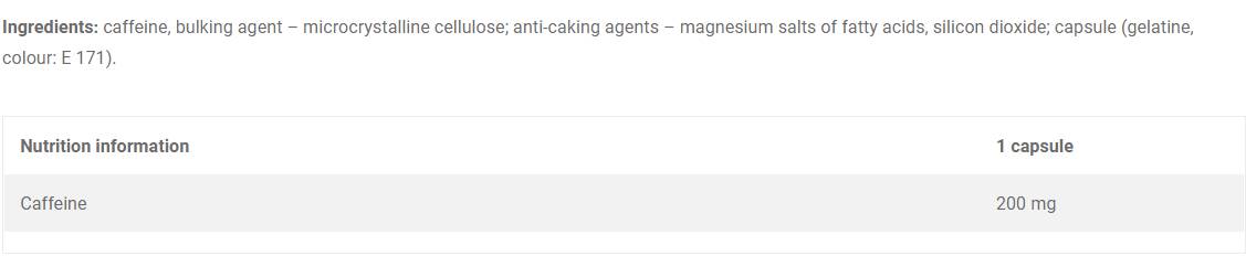 Caffeine Kick 200 mg - 60 capsules - Nutra Best Europe