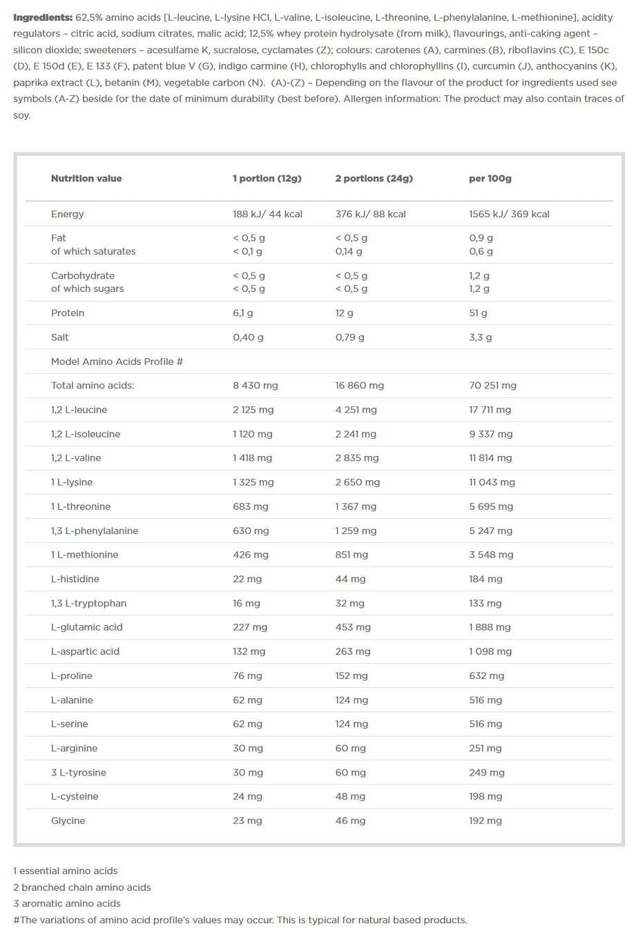 Amino EAA XPLODE Powder - 520 grams - Nutra Best Europe