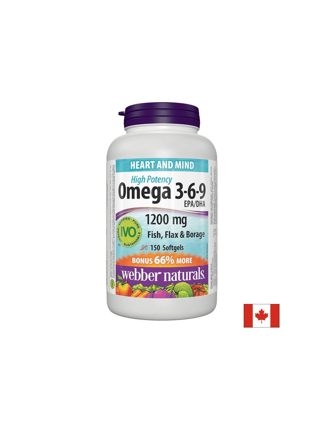 Omega 3-6-9 essential fatty acids - Hormonal balance, heart and brain function, 1200 mg x 150 softgel capsules - Nutra Best Europe