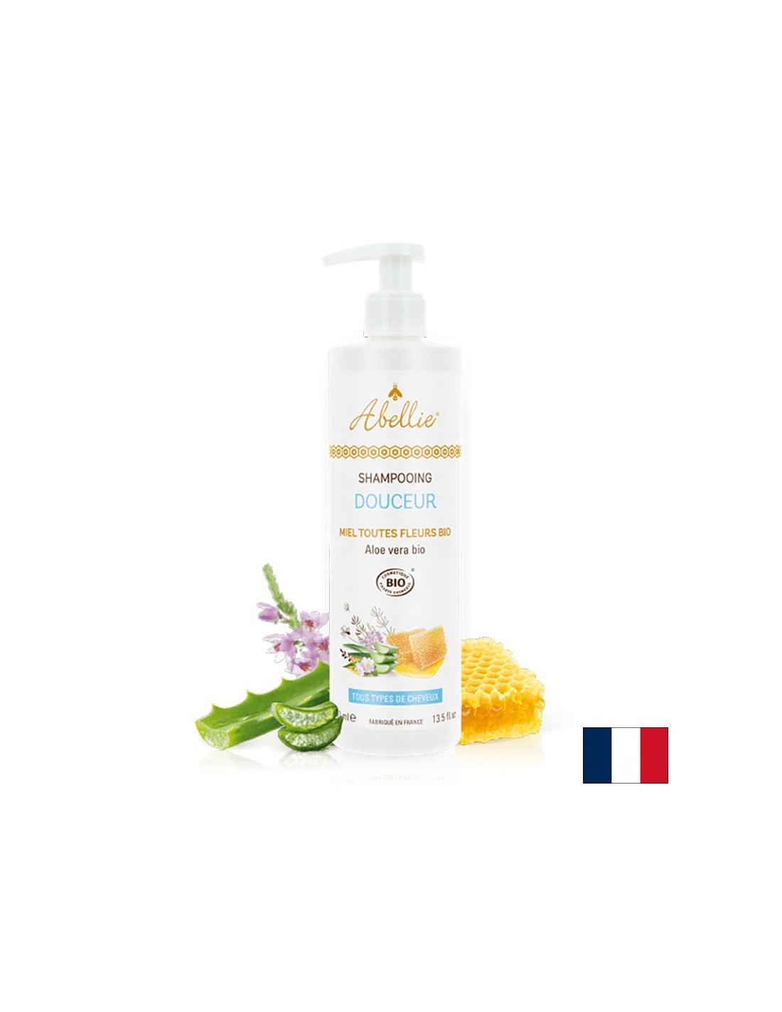 Softening hair shampoo with organic honey and aloe vera, 400 ml - Nutra Best Europe