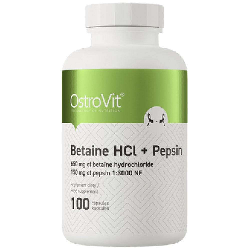Betaine HCl + Pepsin 100 capsules - Nutra Best Europe