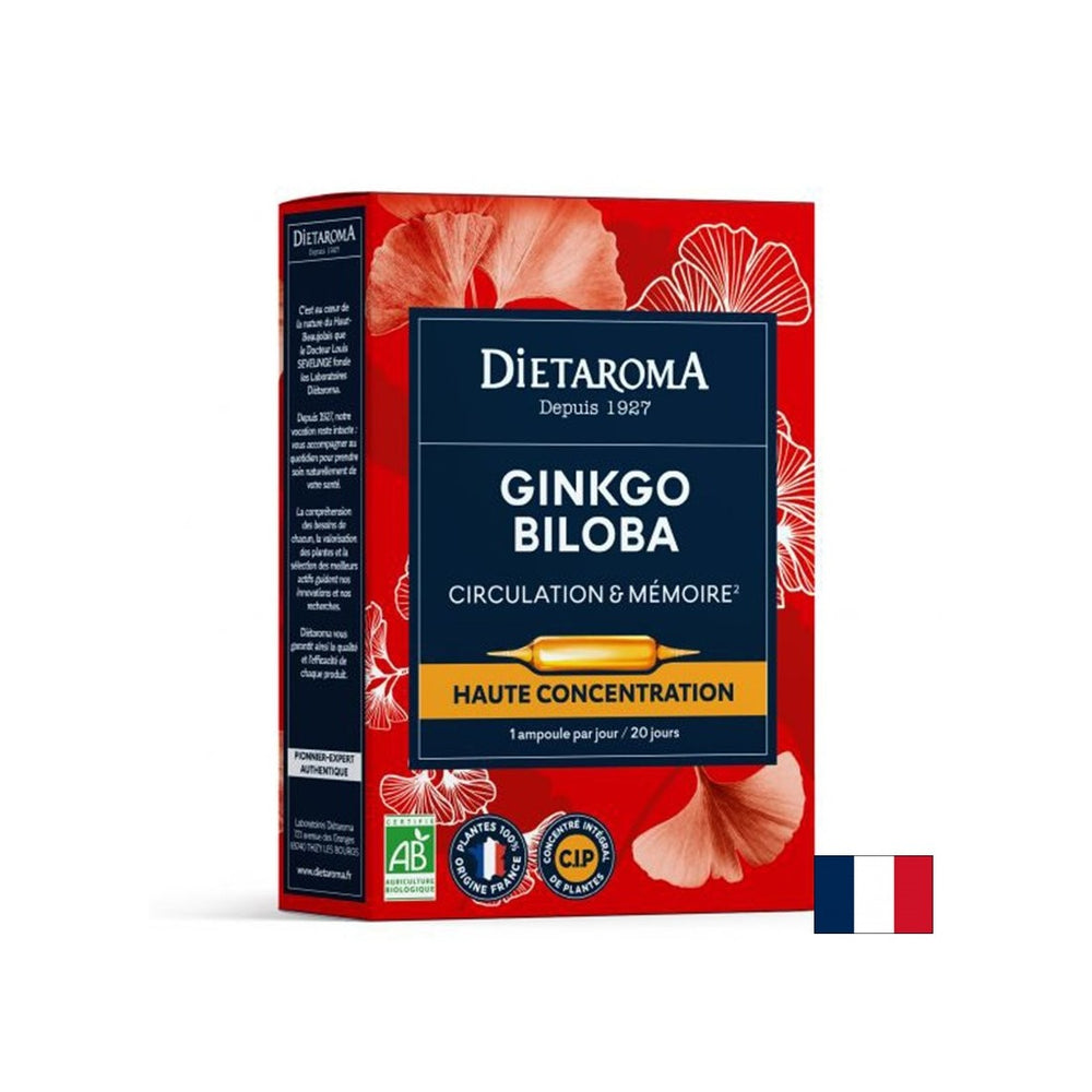 Memory and concentration - Ginkgo Biloba, 20 drinking ampoules - Nutra Best Europe