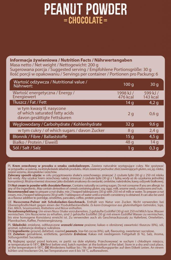 Peanut Powder - 200 grams - Nutra Best Europe