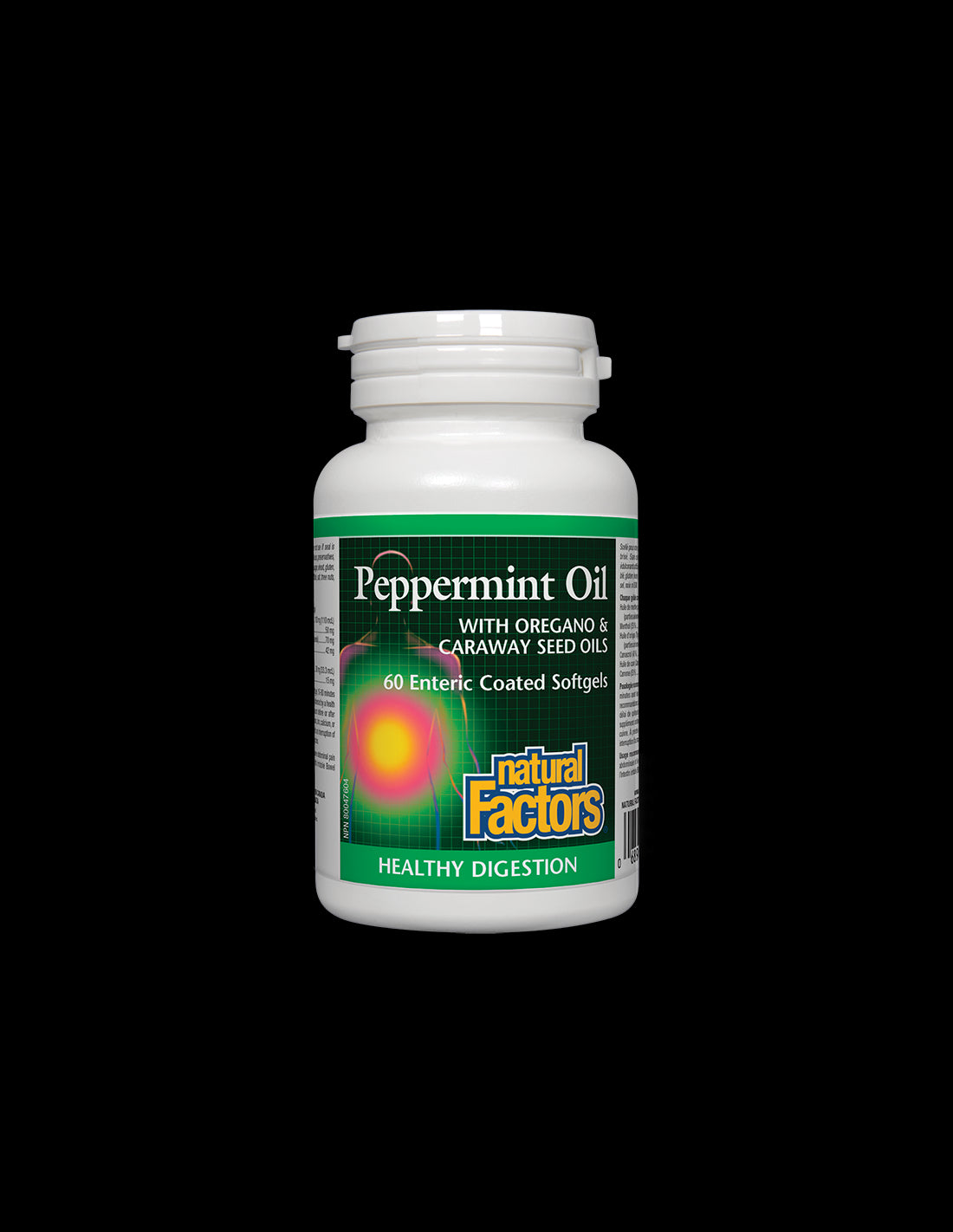 Peppermint Oil with Oregano & Caraway Seed Oils 200 mg - 60 Gel capsules - Nutra Best Europe