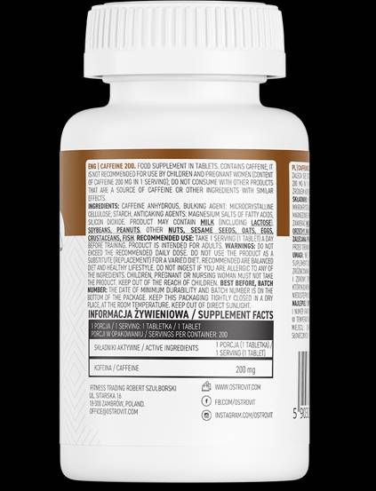 Caffeine 200 - 200 Tablets - Nutra Best Europe