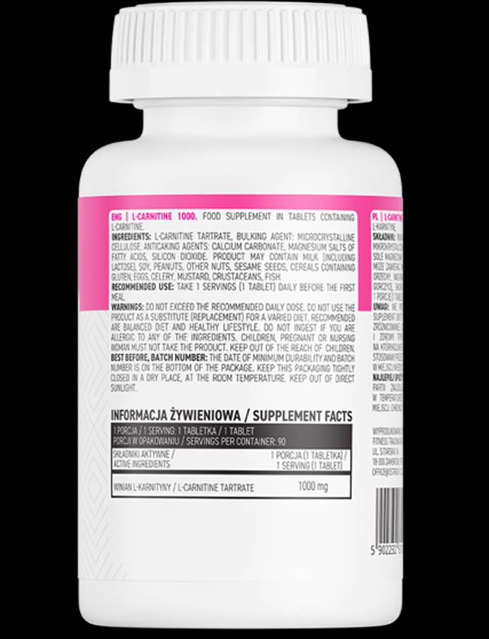 L-Carnitine 1000 90 Tablets - Nutra Best Europe