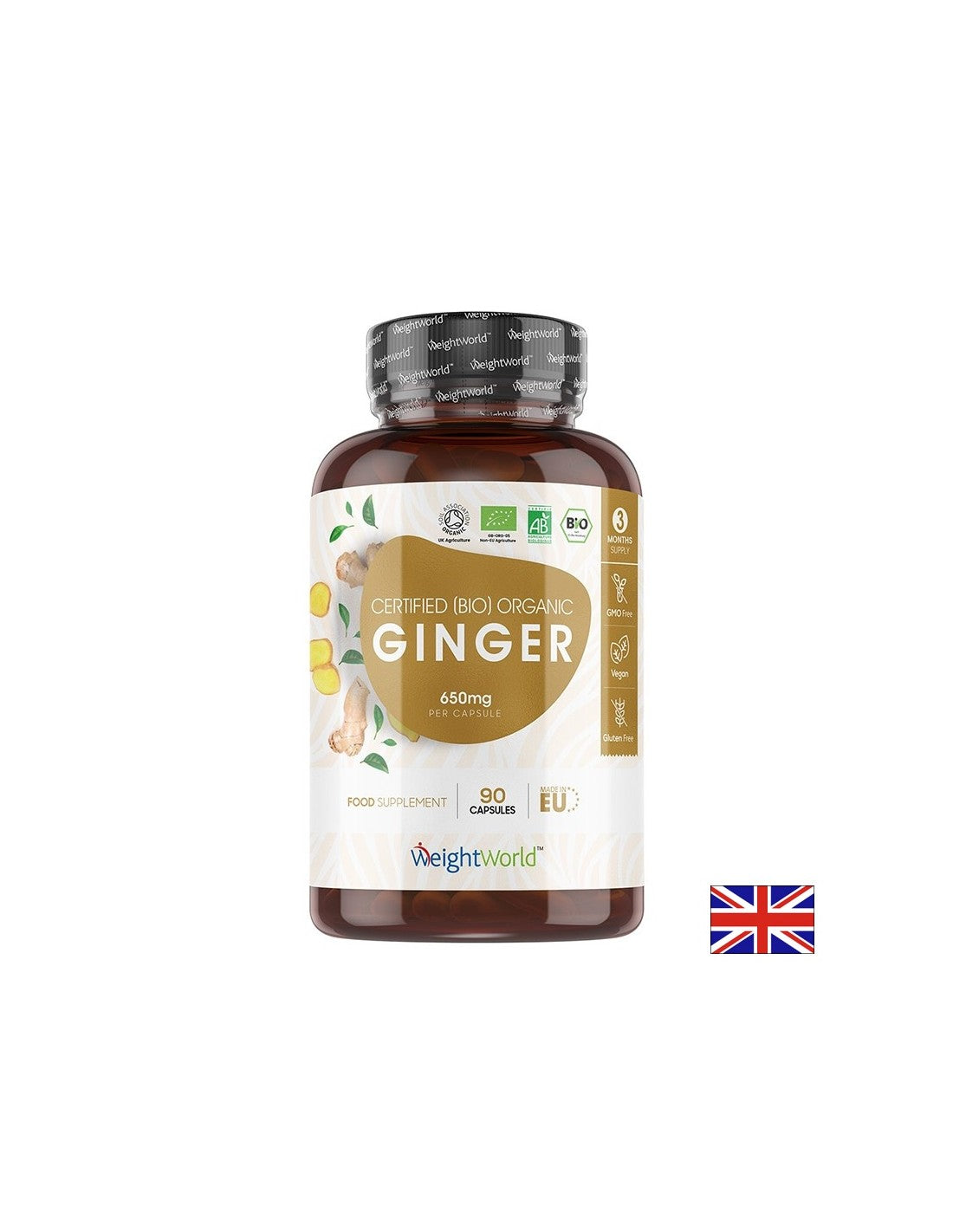 For stomach discomfort - Ginger (root), 90 capsules - Nutra Best Europe