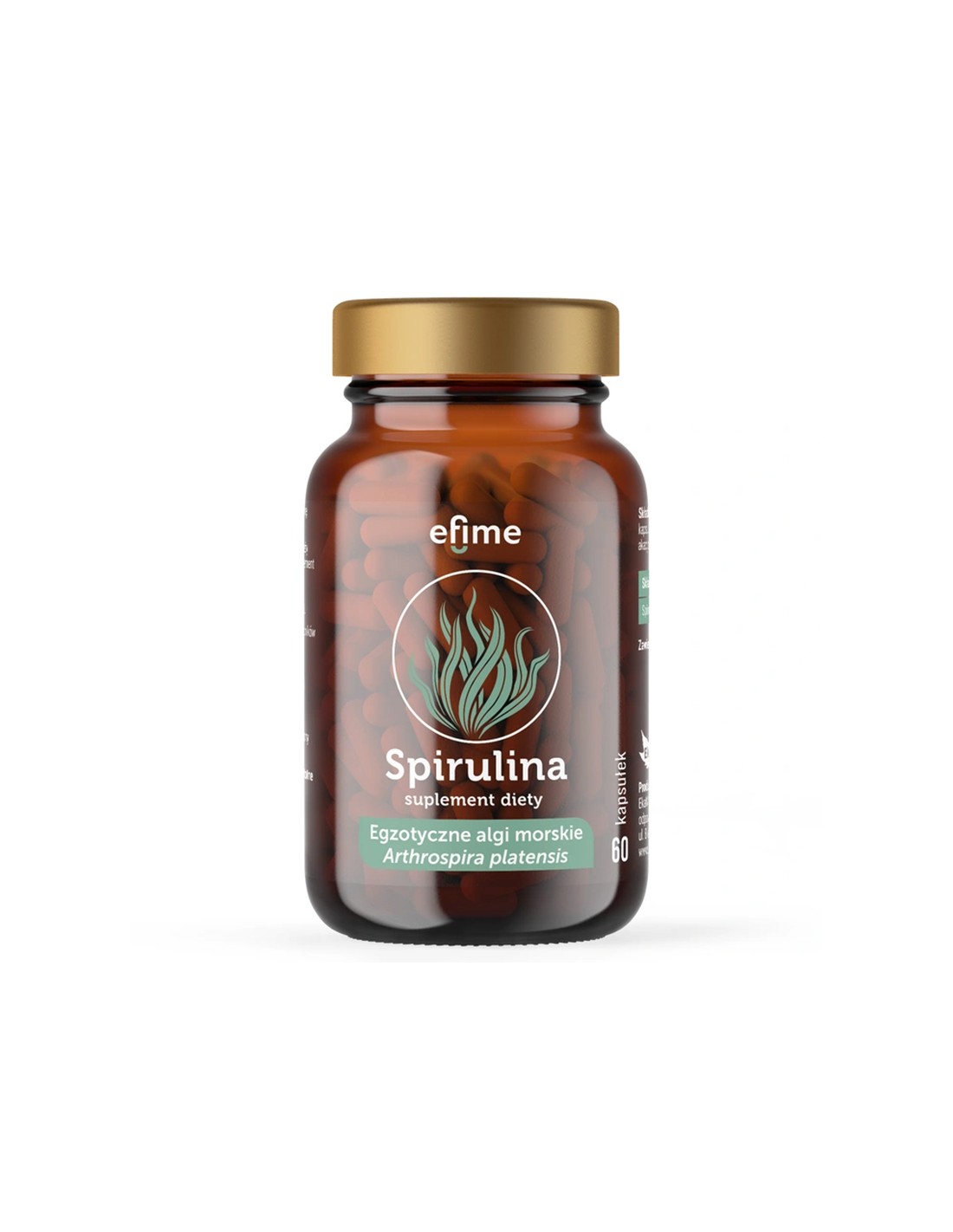 For iron deficiency anemia and fatigue - Spirulina Efime, 380 mg x 60 capsules - Nutra Best Europe