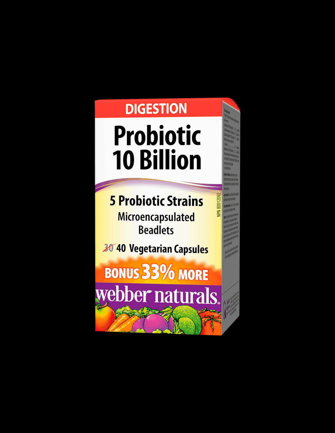 Probiotic 5 strains, 10 billion active probiotics x 40 capsules - Nutra Best Europe