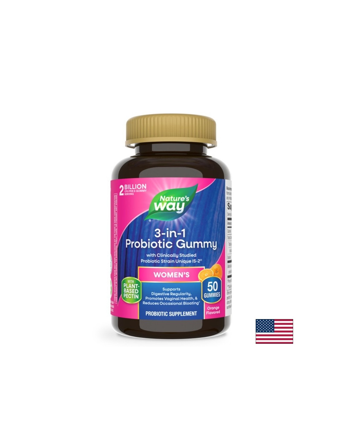 Probiotic for women 1 billion active probiotics, 50 jelly tablets, orange flavor - Nutra Best Europe