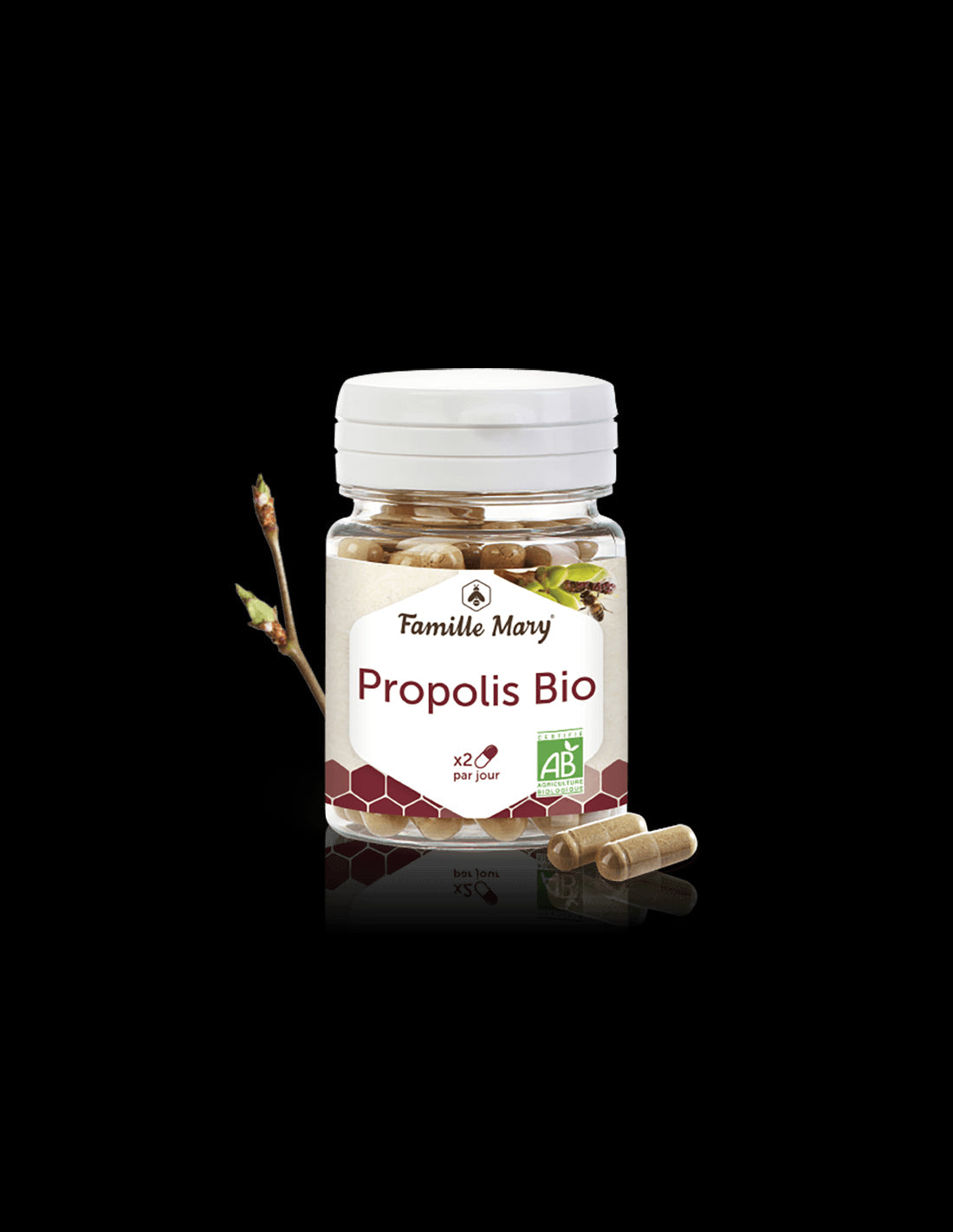Propolis Bio/ Bio propolis, 50 Famille Mary capsules - Nutra Best Europe