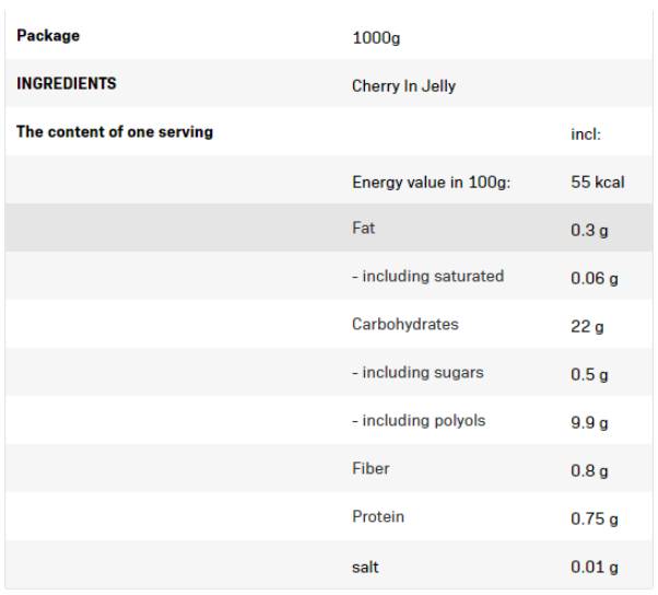 Frulove in Jelly | Cherries - 1000 grams - Nutra Best Europe