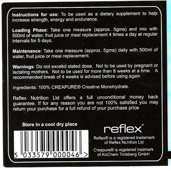 Creapure Creatine Monohydrate - 500 grams - Nutra Best Europe