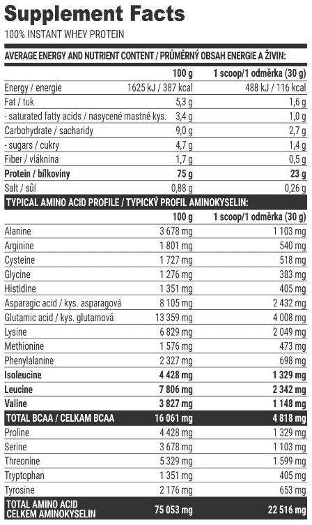 100% Instant Whey Protein - 2000 grams - Nutra Best Europe