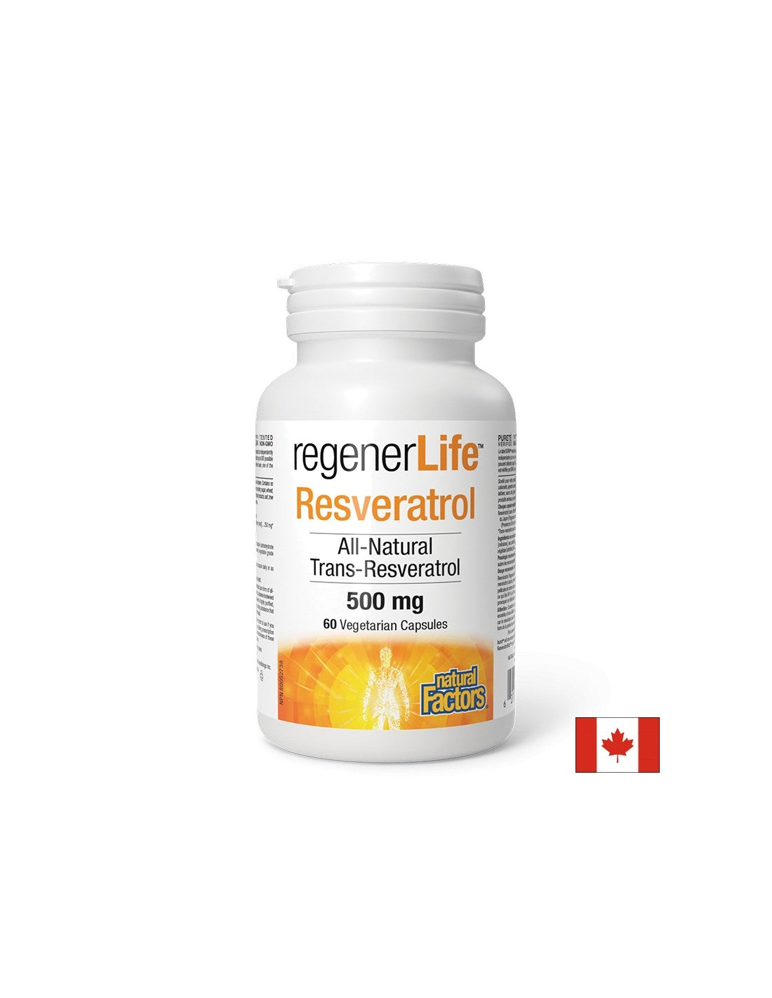 Regener Life™ Resveratrol 500 mg - 60 capsules - Nutra Best Europe