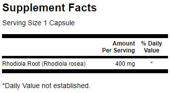 Rhodiola Rosea Root 400 mg - 100 capsules - Nutra Best Europe