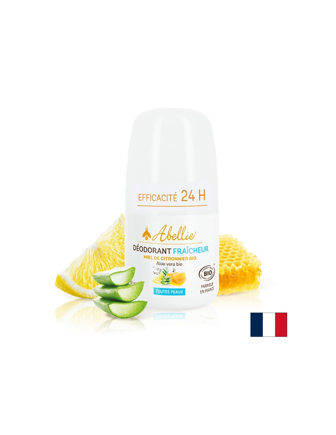 Roll-on deodorant with organic honey, lemon and aloe vera, 50 ml - Nutra Best Europe