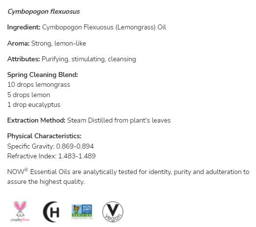 Lemongrass Oil | 100% Pure Cymbopogon Flexuosus - 30 ml - Nutra Best Europe