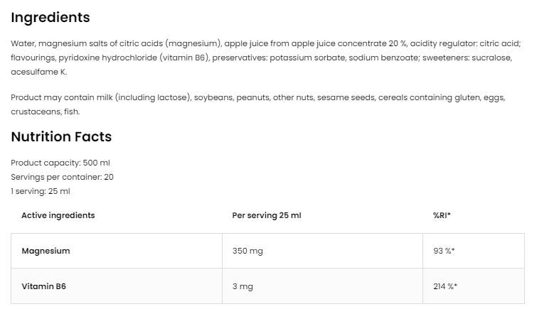 Magnesium Liquid 500 ml - Nutra Best Europe