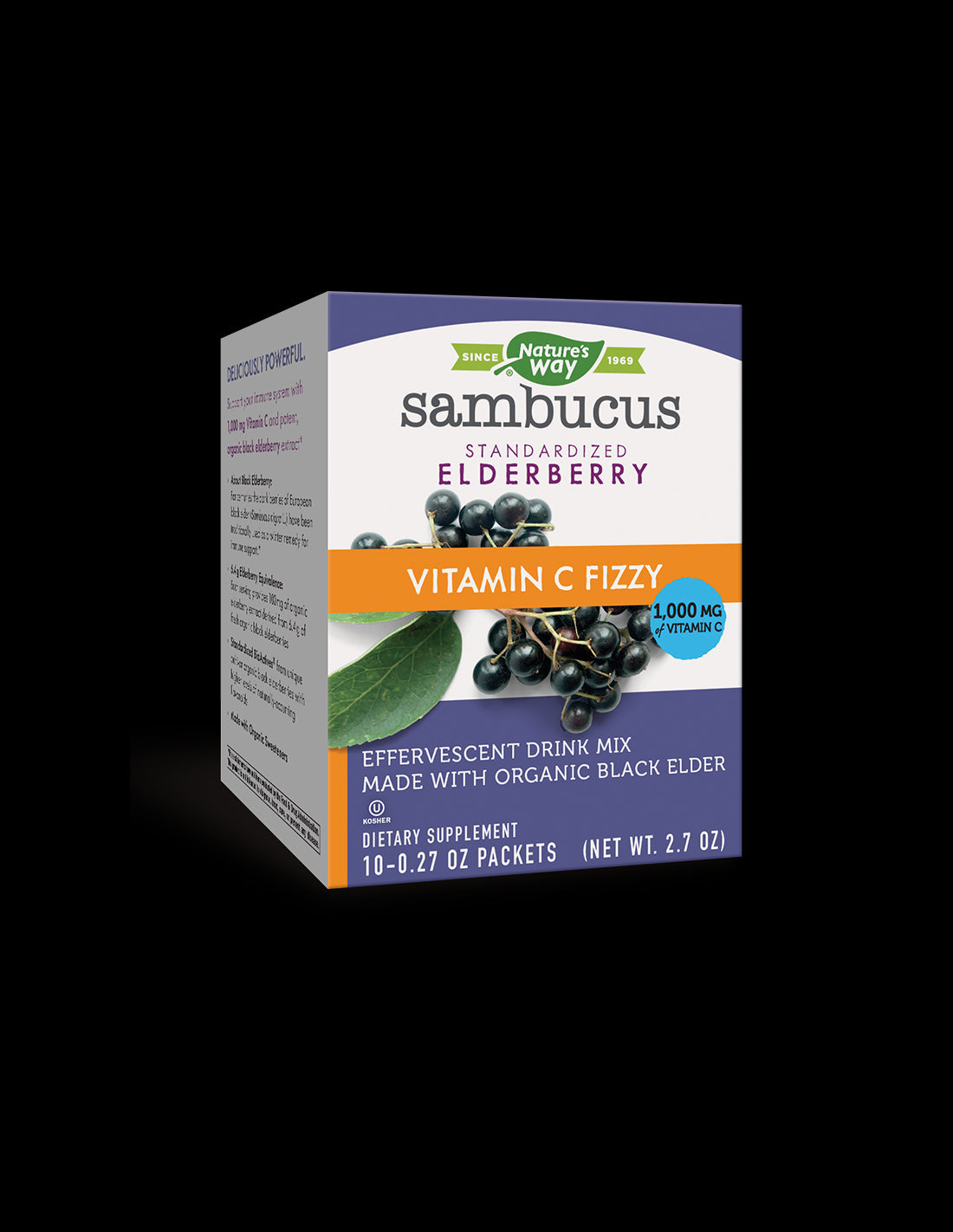 Sambucus with black elder and vitamin C 1000 mg - Sambucus Vitamin C Fizzy, Effervescent drink, 10 sachets - Nutra Best Europe