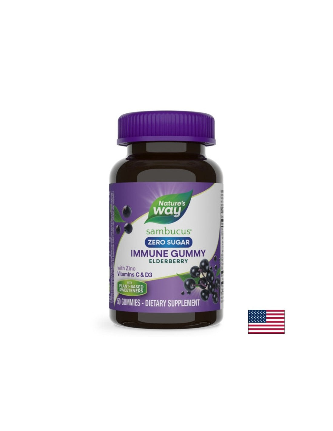 Sambucus Immune gums (with vitamin C, D3 and zinc), 50 jelly tablets (without sugar) - Nutra Best Europe