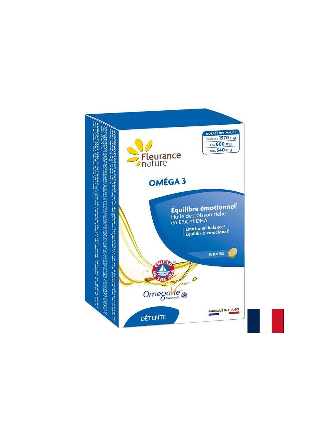 Cardiovascular and brain function - Omega 3, 392.5 mg (EPA 200 mg/ DHA 100 mg) x 60 capsules - Nutra Best Europe