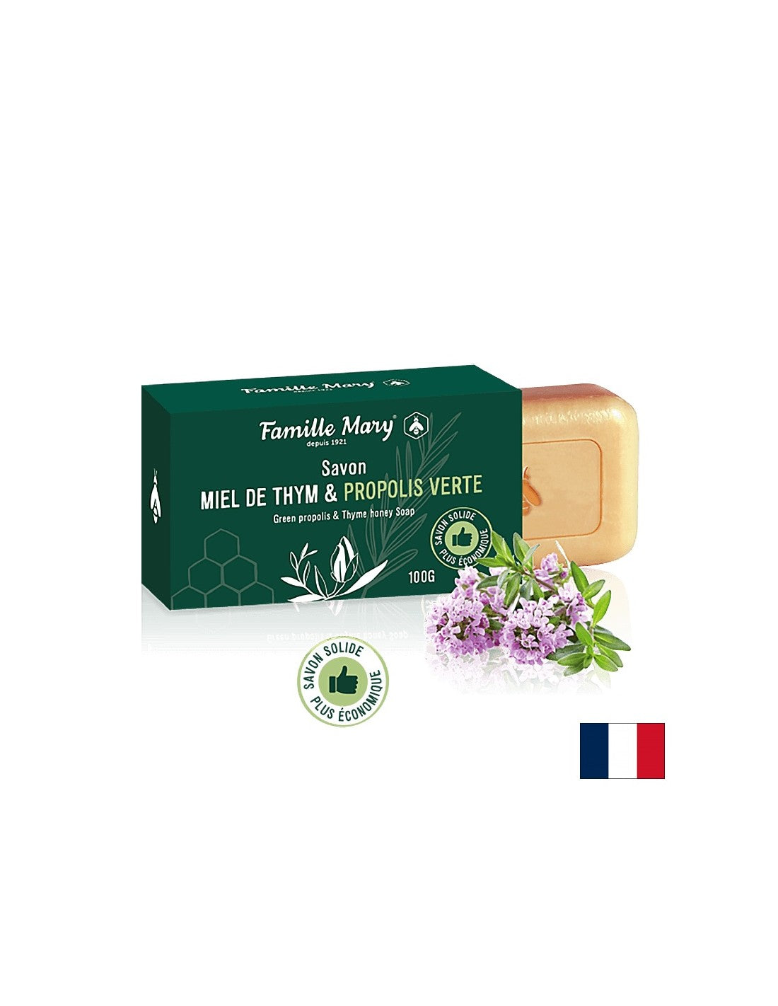 Soap with bee honey from thyme and green propolis, 100 g - Nutra Best Europe