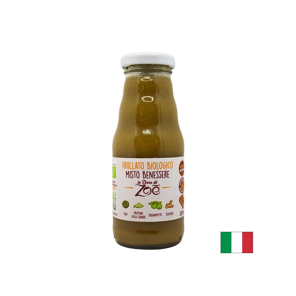 Organic kiwi, bergamot, hemp and ginger smoothie, 200 ml - Nutra Best Europe