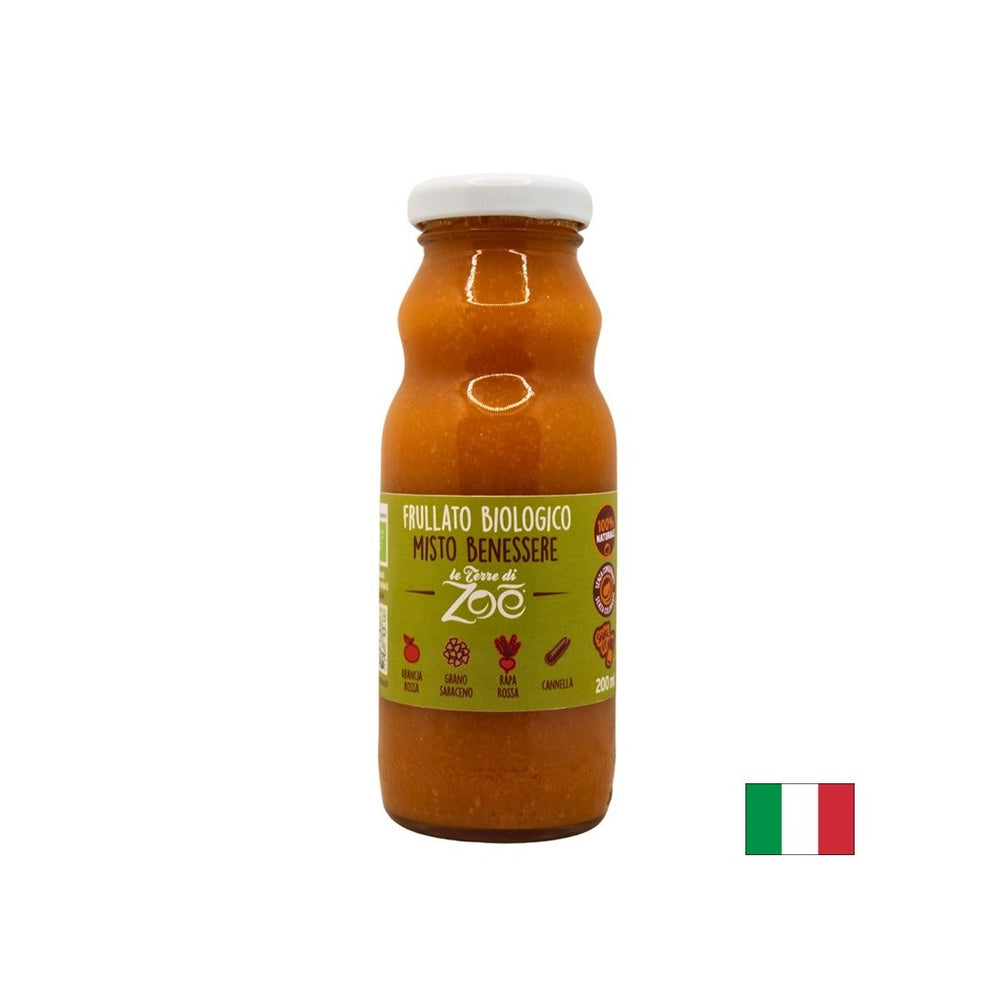 Organic smoothie with blood orange juice, beetroot, buckwheat, cinnamon, 200 ml - Nutra Best Europe