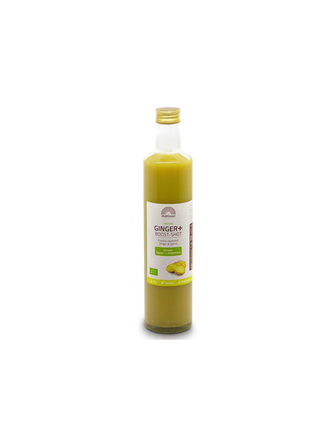 Organic ginger and lemon juice for culinary use, 500 ml - Nutra Best Europe
