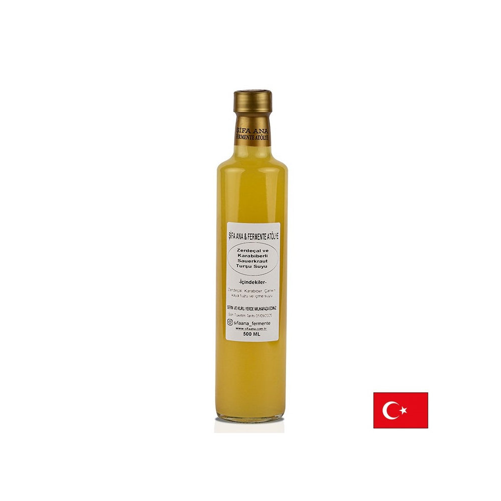 Probiotic sauerkraut juice with turmeric and black pepper, 500 ml - Nutra Best Europe