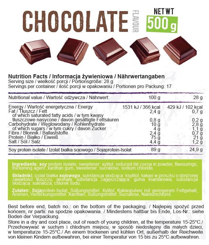 Soy Protein - 500 grams - Nutra Best Europe