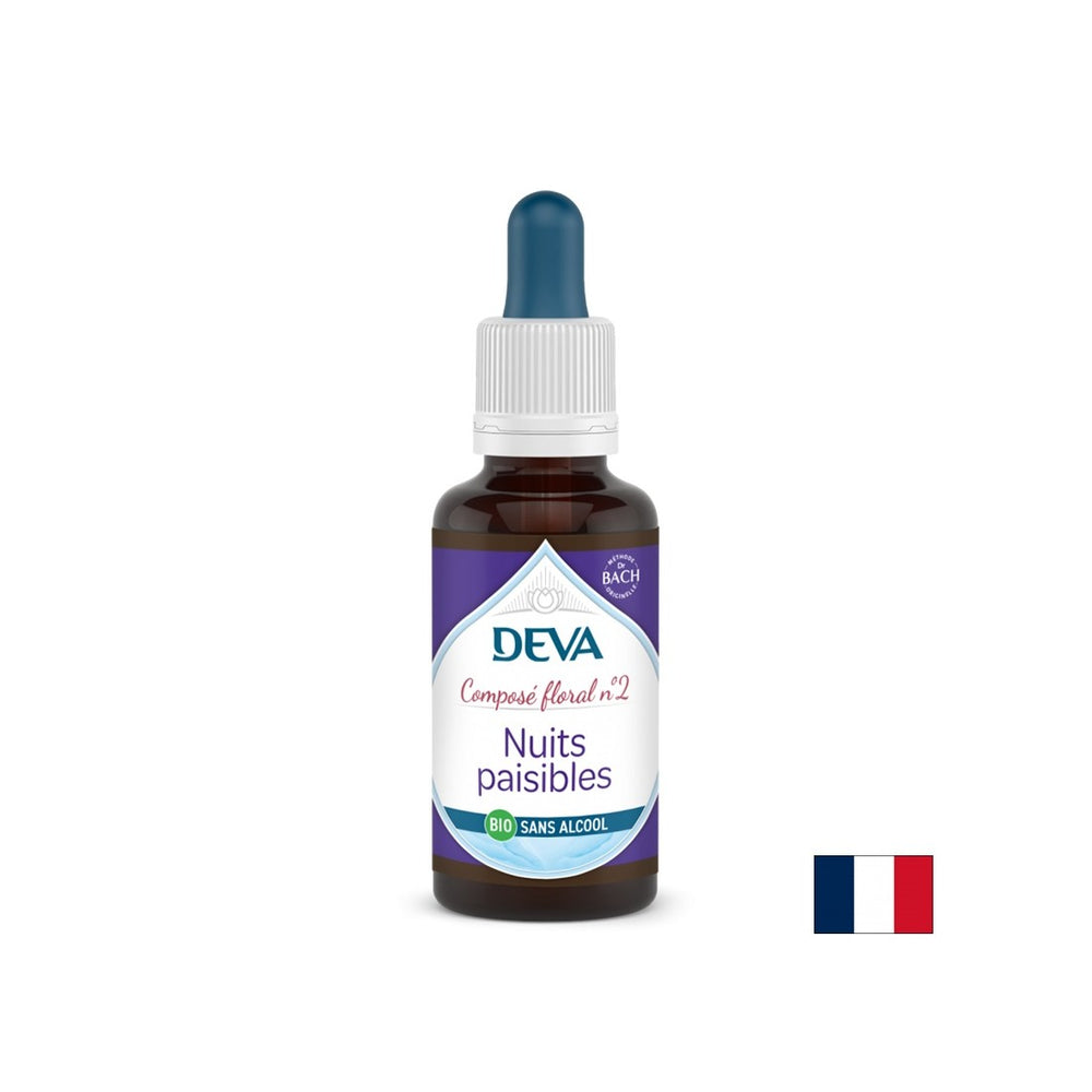 Peaceful Nights, Floral Essences, Bach Flower Drops No. 2 (Alcohol Free), 30 ml - Nutra Best Europe