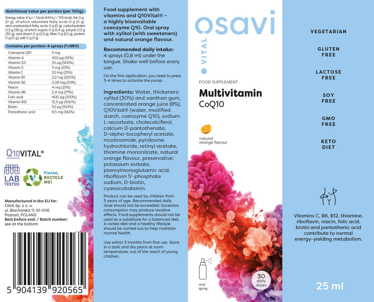 Multivitamin CoQ10 | Oray Spray - 25 ml - Nutra Best Europe