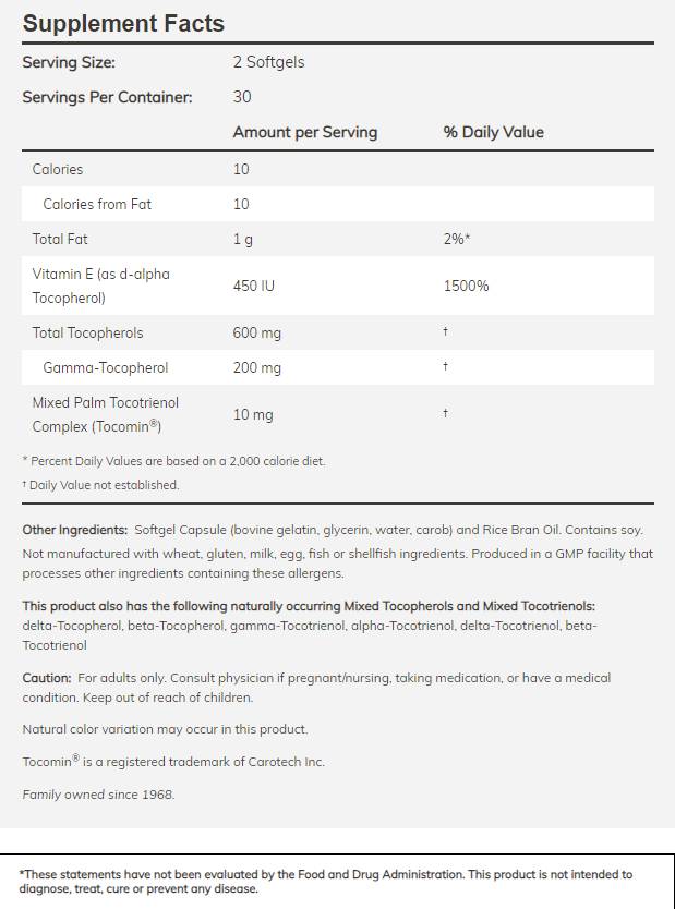 Advanced Gamma E Complex - 120 Gel capsules - Nutra Best Europe