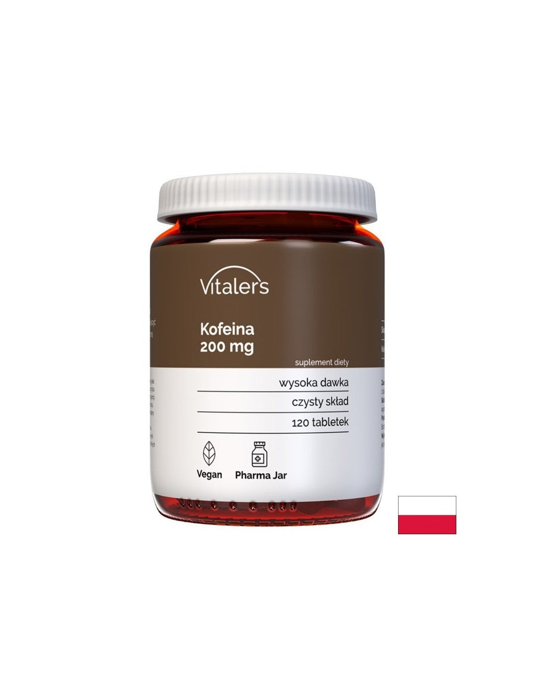 Stimulates energy and brain function - Caffeine, 200 mg x 120 tablets - Nutra Best Europe