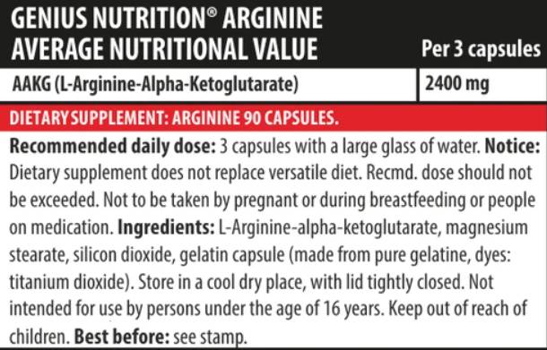 Arginine AKG - 90 capsules - Nutra Best Europe