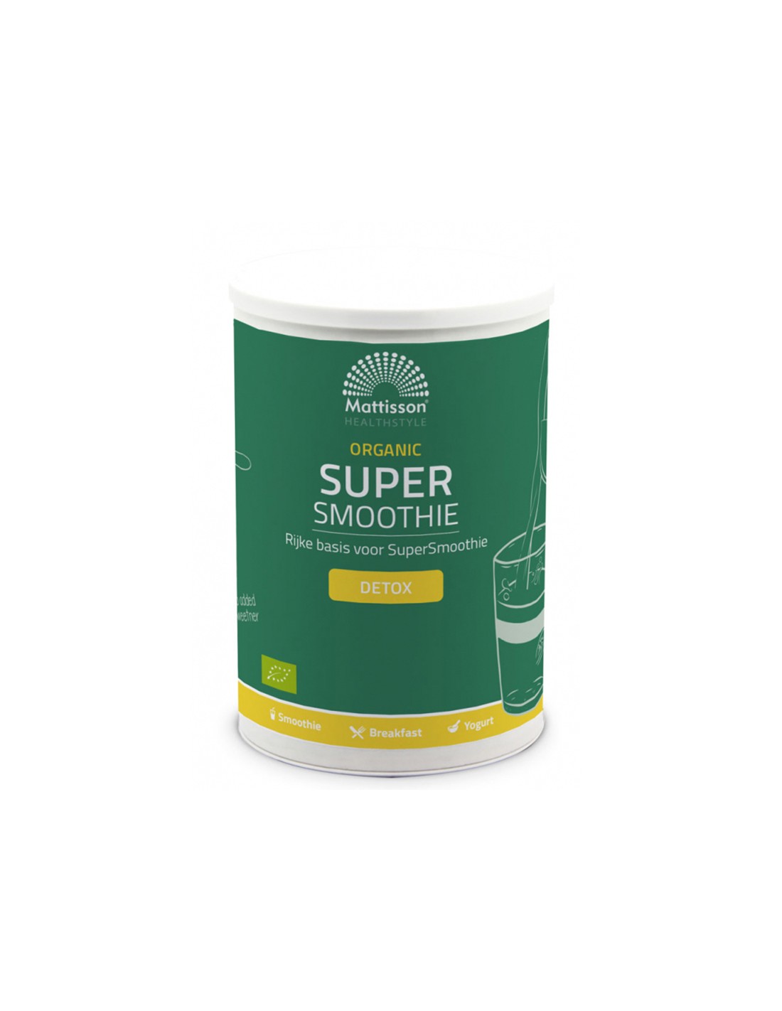 Super smoothie (organic) - detoxification - With algae, barley grass, vitamins, minerals and fiber, 500 g, powder - Nutra Best Europe