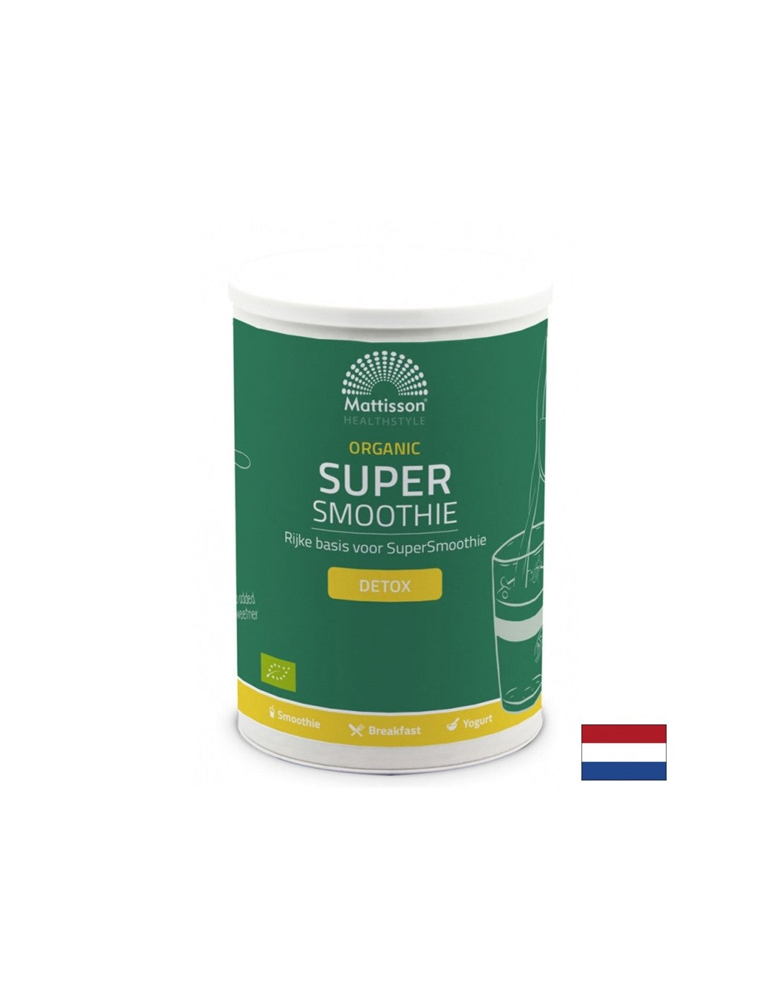 Super smoothie (organic) - detoxification - With algae, barley grass, vitamins, minerals and fiber, 500 g, powder - Nutra Best Europe