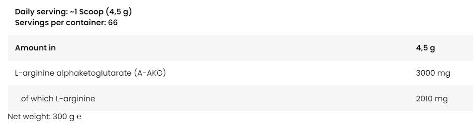 LevroLegendary Arginine AKG | AAKG Powder - 300 grams - Nutra Best Europe