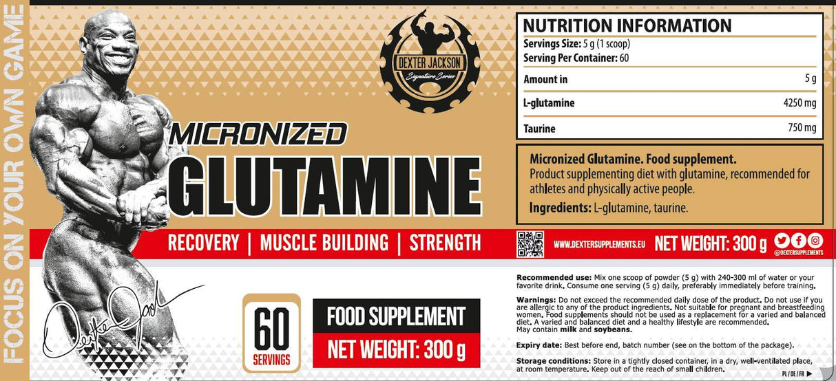 Gold Series | Micronized Glutamine with Taurine - 300 grams - Nutra Best Europe