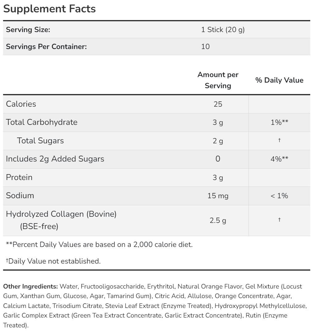 Collagen Jelly Beauty Complex - Jelly Sticks - 10 x 20 grams - Nutra Best Europe