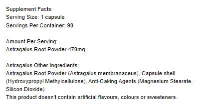 Astragalus 470 mg - 90 capsules - Nutra Best Europe