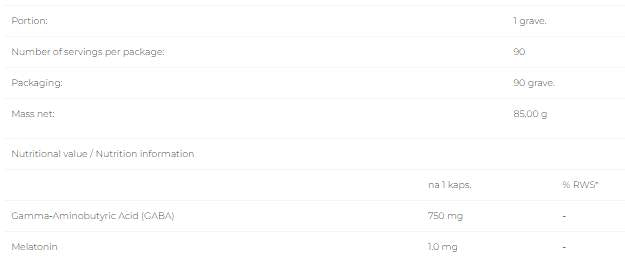 GABA + Melatonin - 90 capsules - Nutra Best Europe
