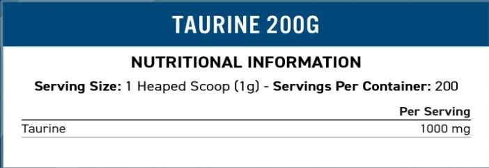 Taurine Powder 1000 mg - 200 grams - Nutra Best Europe