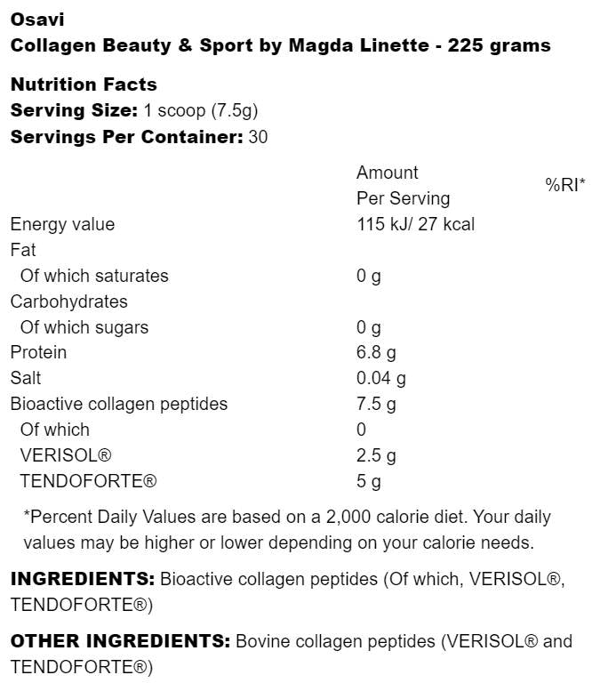 Collagen Beauty & Sport by Magda Linette - 225 grams - Nutra Best Europe