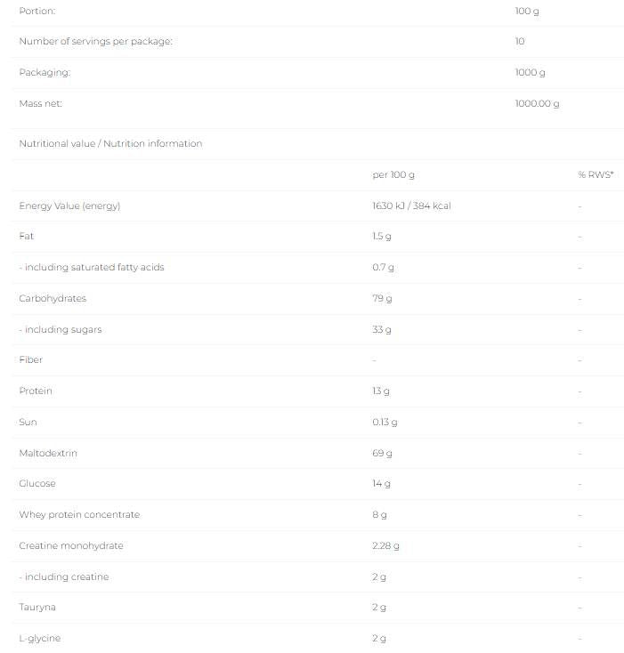 MASS PAK - 1000 grams - Nutra Best Europe