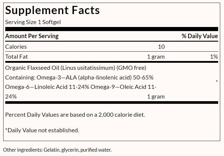 Flaxseed Oil 1000 mg - 200 Gel Capsules - Nutra Best Europe